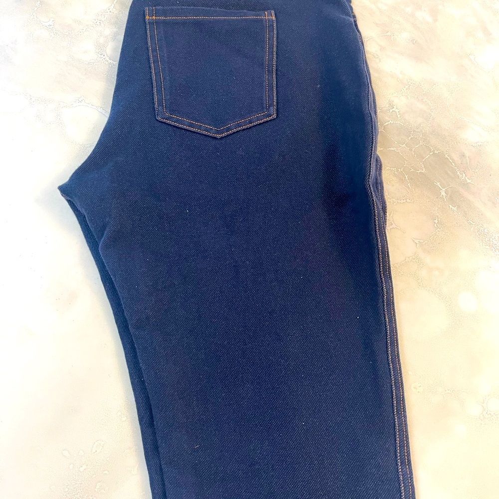 Relaxed Jeans, Straight Leg Jeggings. Waist 34 Length 36 Color:Blue Size L